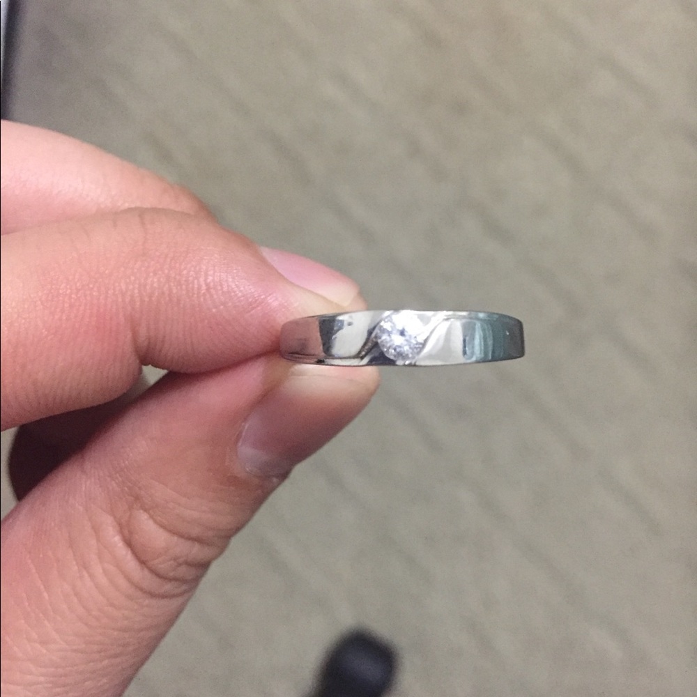S925 Sterling Silver Men Wedding Ring - Picture 2 of 3